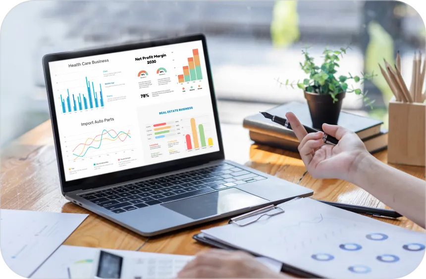 ビジネス分析ソフトウェアの画面